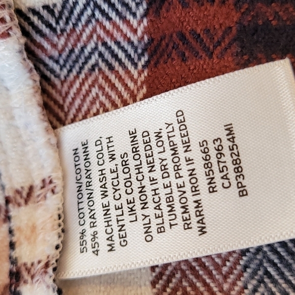 BP Plaid Fleece Snap Longsleeve Shirt Size Small - Picture 7 of 9
